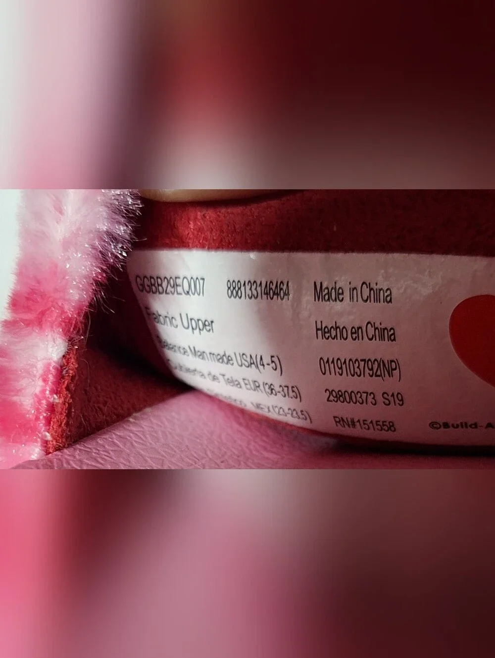 Build-A-Bear Hot Pink Plush Bear Slide Sandals